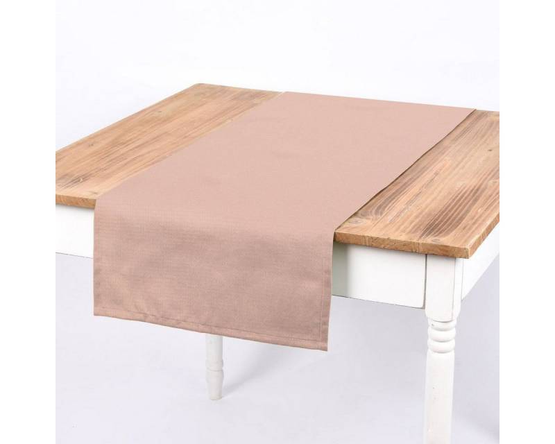 SCHÖNER LEBEN. Tischläufer SCHÖNER LEBEN. Tischläufer Waffelrelief Kästchenstruktur uni altrosa, handmade von SCHÖNER LEBEN.