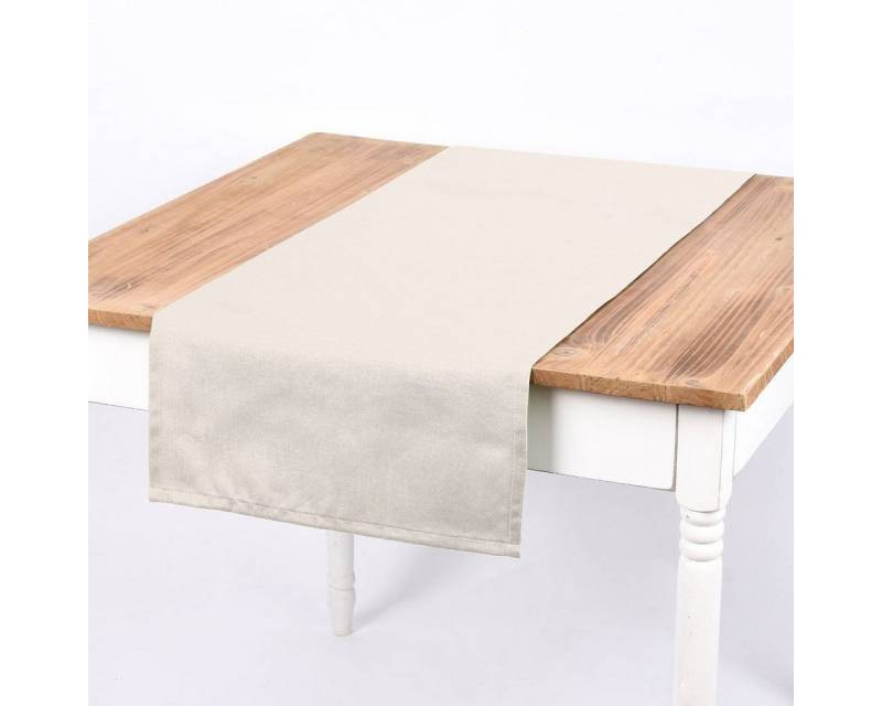 SCHÖNER LEBEN. Tischläufer SCHÖNER LEBEN. Tischläufer Waffelrelief Kästchenstruktur uni ecru, handmade von SCHÖNER LEBEN.