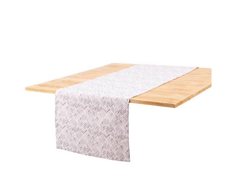 SCHÖNER LEBEN. Tischläufer Tischläufer Aquarell Ornamente weiß lila 40x160cm von SCHÖNER LEBEN., Digitaldruck von SCHÖNER LEBEN.