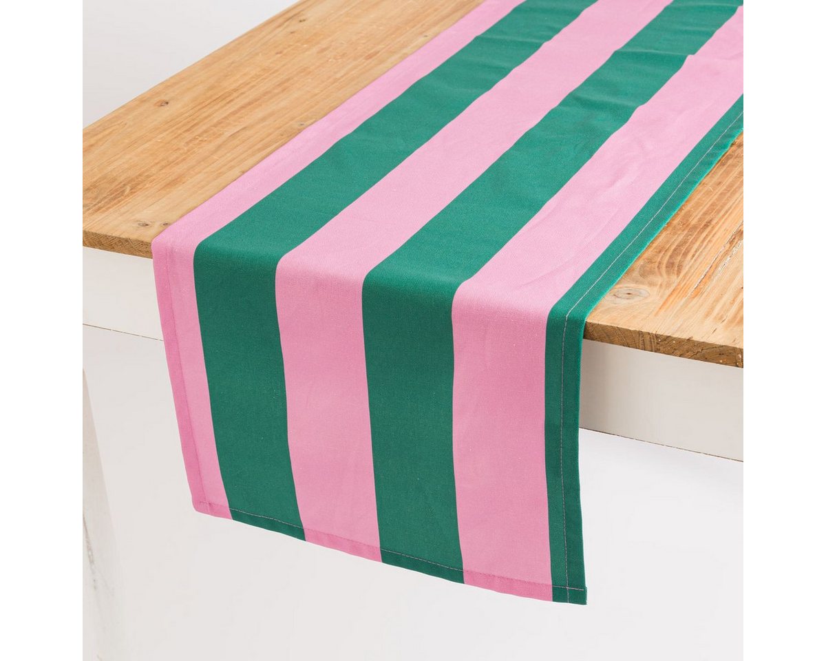 SCHÖNER LEBEN. Tischläufer Tischläufer Streifen dunkelgrün pink 40x160cm von SCHÖNER LEBEN., Digitaldruck SCHÖNER LEBEN. Tischläufer Tischläufer Streifen dunkelgrün pink 40x160cm von SCHÖNER LEBEN., Digitaldruck von SCHÖNER LEBEN.