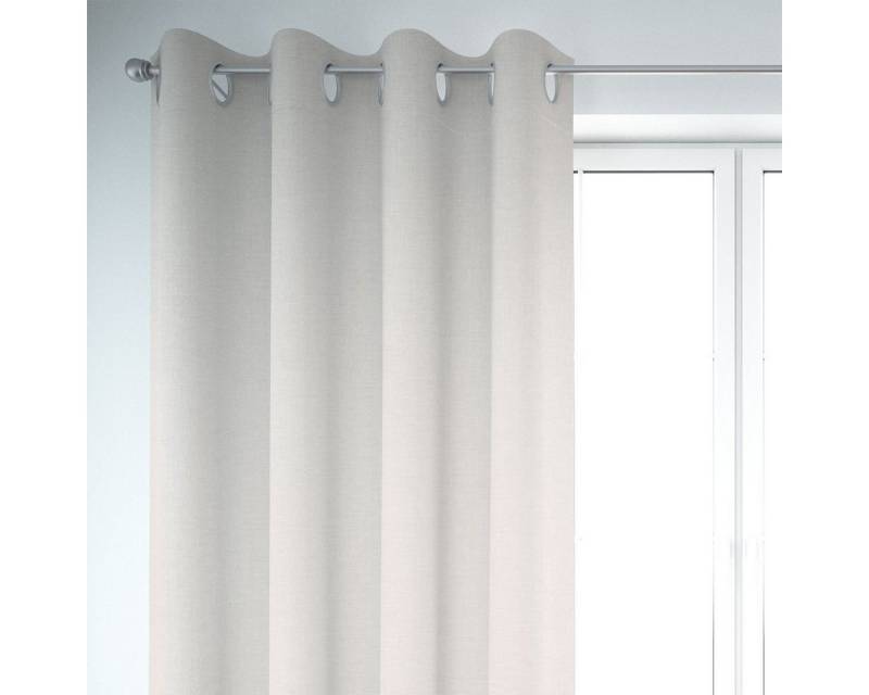 SCHÖNER LEBEN. Vorhang SCHÖNER LEBEN. Thermovorhang Verdunkelung INUIT weiß 245cm, Ösen, abdunkelnd, Kunstfaser, handmade von SCHÖNER LEBEN.