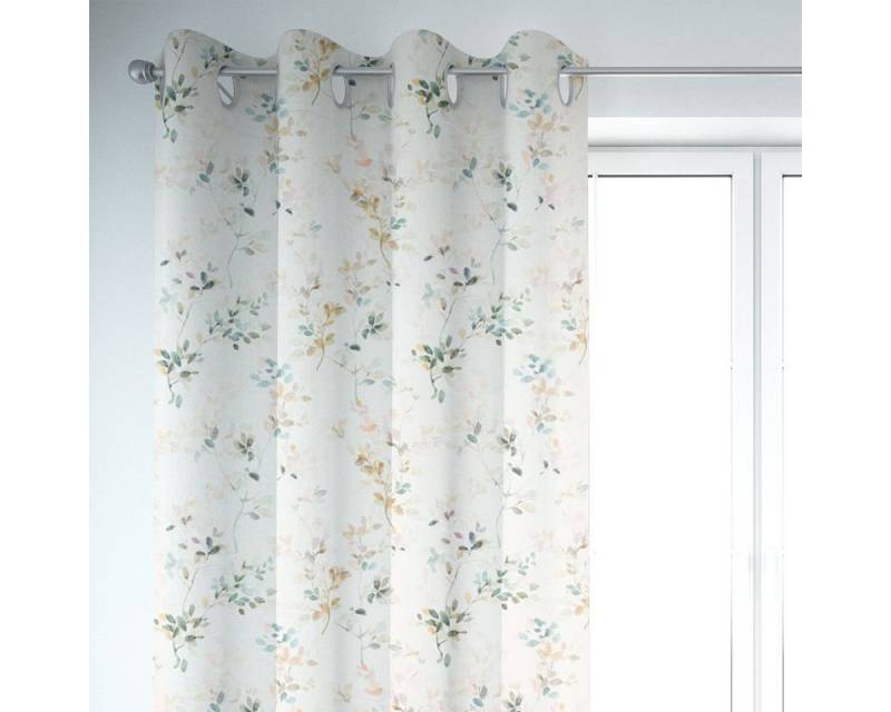 SCHÖNER LEBEN. Vorhang SCHÖNER LEBEN. Vorhang Baumwollstoff Aziza1 Aquarell Blätterzweige B, Ösen, blickdicht, Baumwolle, Digitaldruck von SCHÖNER LEBEN.