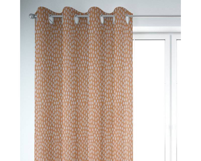 SCHÖNER LEBEN. Vorhang SCHÖNER LEBEN. Vorhang Bayside Tupfen Pinselstriche orange weiß 245cm, Ösen, blickdicht, Baumwolle, handmade SCHÖNER LEBEN. Vorhang SCHÖNER LEBEN. Vorhang Bayside Tupfen Pinselstriche orange weiß 245cm, Ösen, blickdicht, Baumwolle, handmade von SCHÖNER LEBEN.