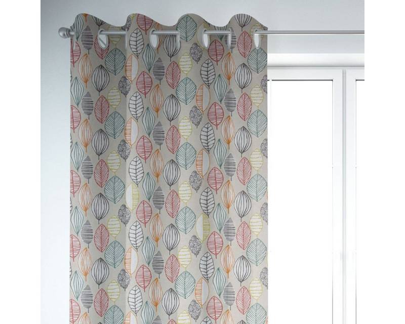 SCHÖNER LEBEN. Vorhang SCHÖNER LEBEN. Vorhang Canyon Blätter beige braun grün rot 245cm, Ösen, blickdicht, Baumwolle, handmade SCHÖNER LEBEN. Vorhang SCHÖNER LEBEN. Vorhang Canyon Blätter beige braun grün rot 245cm, Ösen, blickdicht, Baumwolle, handmade von SCHÖNER LEBEN.