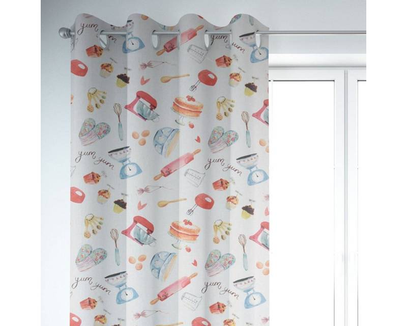 SCHÖNER LEBEN. Vorhang SCHÖNER LEBEN. Vorhang Digitaldruck Bakery Backen ecru multi 245cm, Ösen, blickdicht, Baumwolle, Digitaldruck SCHÖNER LEBEN. Vorhang SCHÖNER LEBEN. Vorhang Digitaldruck Bakery Backen ecru multi 245cm, Ösen, blickdicht, Baumwolle, Digitaldruck von SCHÖNER LEBEN.