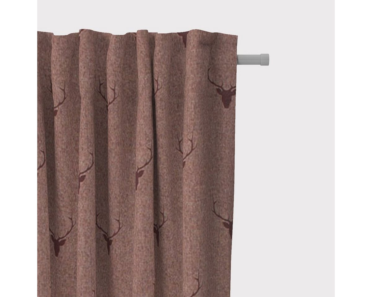 SCHÖNER LEBEN. Vorhang SCHÖNER LEBEN. Vorhang Hirschkopf Geweih rotbraun dunkelrot 245cm, Smokband, blickdicht, Jacquard, handmade SCHÖNER LEBEN. Vorhang SCHÖNER LEBEN. Vorhang Hirschkopf Geweih rotbraun dunkelrot 245cm, Smokband, blickdicht, Jacquard, handmade von SCHÖNER LEBEN.