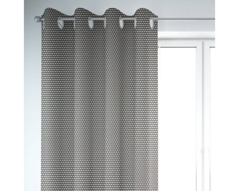 SCHÖNER LEBEN. Vorhang SCHÖNER LEBEN. Vorhang Jacquard Punkte schwarz silbergrau 245cm, Ösen, blickdicht, Jacquard, handmade von SCHÖNER LEBEN.