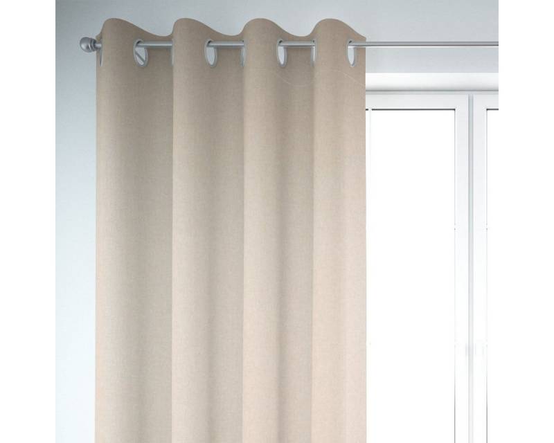 SCHÖNER LEBEN. Vorhang SCHÖNER LEBEN. Vorhang Leinenlook uni natur 245cm oder Wunschlänge, Ösen, blickdicht, Kunstfaser, handmade von SCHÖNER LEBEN.