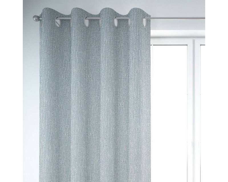 SCHÖNER LEBEN. Vorhang SCHÖNER LEBEN. Vorhang Rainfall Regentropfen mineral blau weiß 245cm, Ösen, blickdicht, Baumwolle, handmade von SCHÖNER LEBEN.