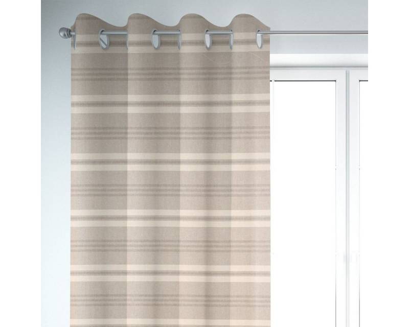 SCHÖNER LEBEN. Vorhang SCHÖNER LEBEN. Vorhang Riviera Stripe Medium Streifen natur creme 245c, Ösen, blickdicht, Baumwolle, handmade von SCHÖNER LEBEN.
