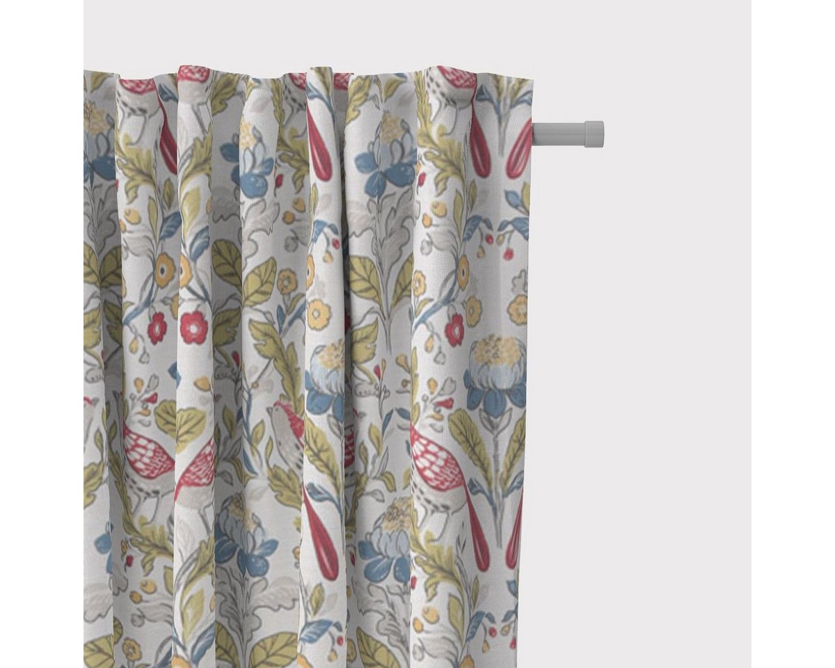 SCHÖNER LEBEN. Vorhang SCHÖNER LEBEN. Vorhang STUDIO G Blumen Vogel weiß bunt 245cm, Smokband, blickdicht, Baumwolle, handmade SCHÖNER LEBEN. Vorhang SCHÖNER LEBEN. Vorhang STUDIO G Blumen Vogel weiß bunt 245cm, Smokband, blickdicht, Baumwolle, handmade von SCHÖNER LEBEN.