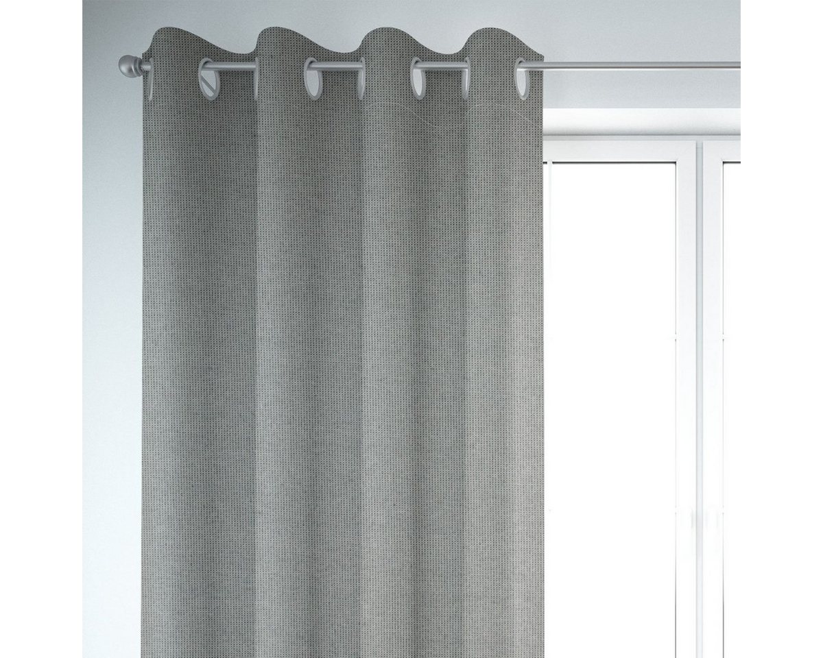SCHÖNER LEBEN. Vorhang SCHÖNER LEBEN. Vorhang Square Würfelstruktur uni schwarz grau 245cm, Ösen, blickdicht, Baumwolle, handmade SCHÖNER LEBEN. Vorhang SCHÖNER LEBEN. Vorhang Square Würfelstruktur uni schwarz grau 245cm, Ösen, blickdicht, Baumwolle, handmade von SCHÖNER LEBEN.