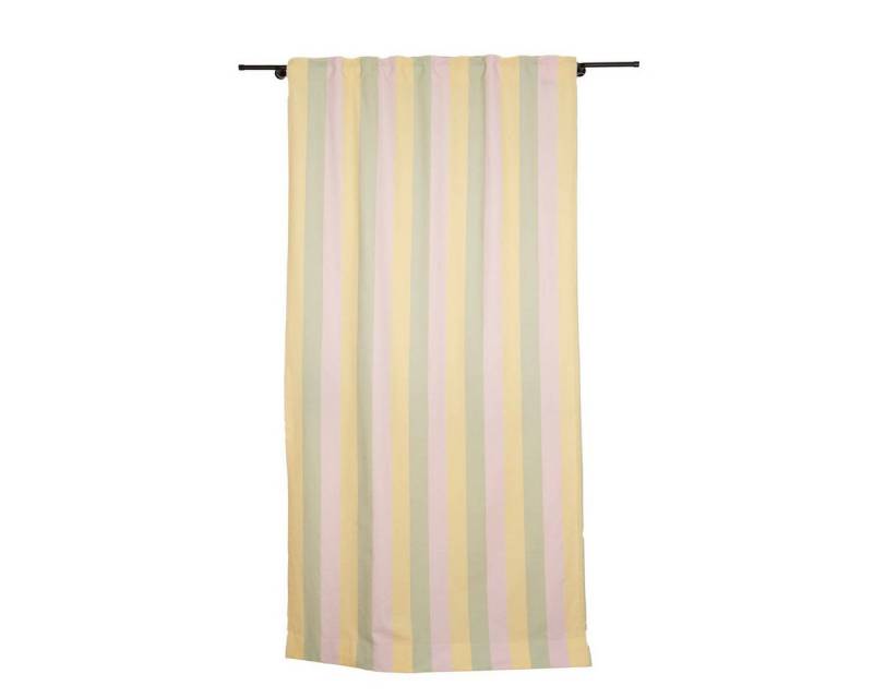 SCHÖNER LEBEN. Vorhang SCHÖNER LEBEN. Vorhang Streifen Flieder Pistazie Vanille 245x130cm, Smokband, blickdicht, Baumwolle, Digitaldruck von SCHÖNER LEBEN.