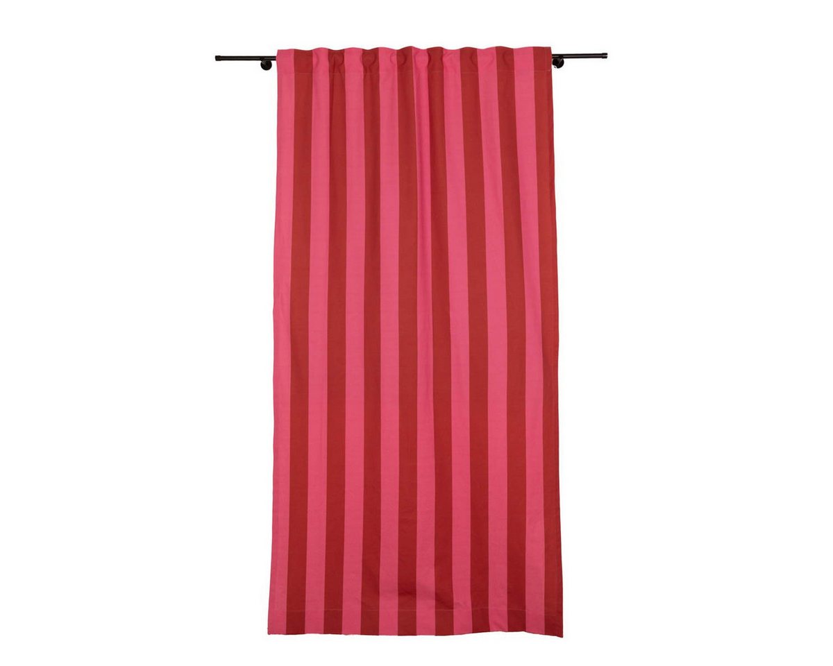 SCHÖNER LEBEN. Vorhang SCHÖNER LEBEN. Vorhang Streifen Rot Pink aus Baumwolle 245x130cm, Smokband, blickdicht, Baumwolle, Digitaldruck von SCHÖNER LEBEN.