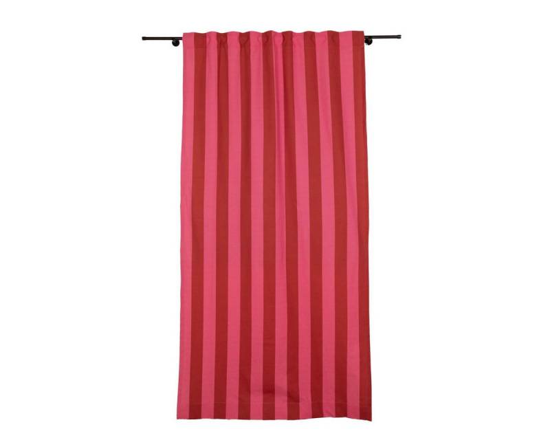 SCHÖNER LEBEN. Vorhang SCHÖNER LEBEN. Vorhang Streifen Rot Pink aus Baumwolle 245x130cm, Smokband, blickdicht, Baumwolle, Digitaldruck von SCHÖNER LEBEN.