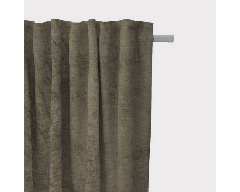 SCHÖNER LEBEN. Vorhang SCHÖNER LEBEN. Vorhang Thermovorhang Soft Teddy Deluxe moosgrün 245cm, Smokband, Lichtschutz, Polyester, handmade von SCHÖNER LEBEN.