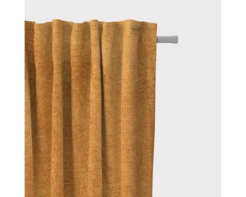 SCHÖNER LEBEN. Vorhang SCHÖNER LEBEN. Vorhang Thermovorhang Soft Teddy Deluxe ockergelb 245cm, Smokband, Lichtschutz, Polyester, handmade von SCHÖNER LEBEN.