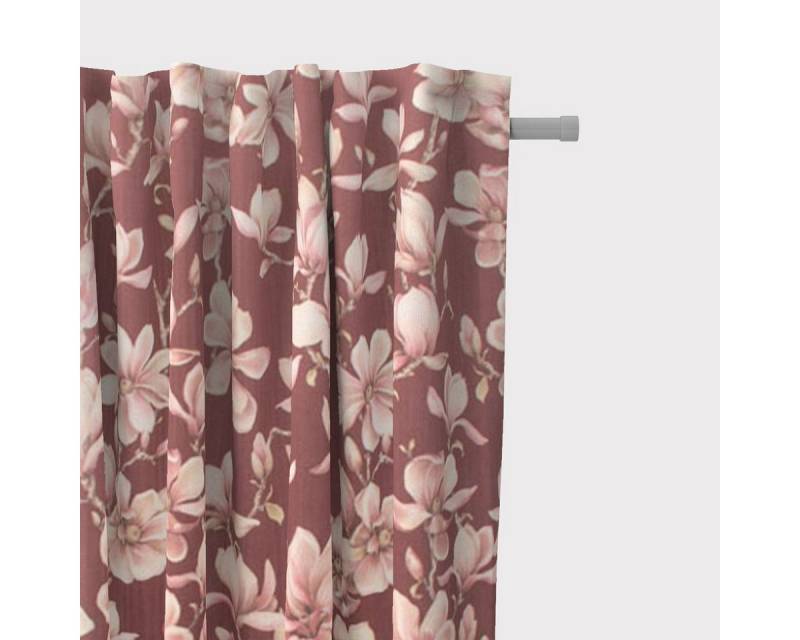SCHÖNER LEBEN. Vorhang SCHÖNER LEBEN. Vorhang Velvet Deluxe Sweet Magnolia Magnolien bordeaux, Smokband, blickdicht, Samt, handmade SCHÖNER LEBEN. Vorhang SCHÖNER LEBEN. Vorhang Velvet Deluxe Sweet Magnolia Magnolien bordeaux, Smokband, blickdicht, Samt, handmade von SCHÖNER LEBEN.