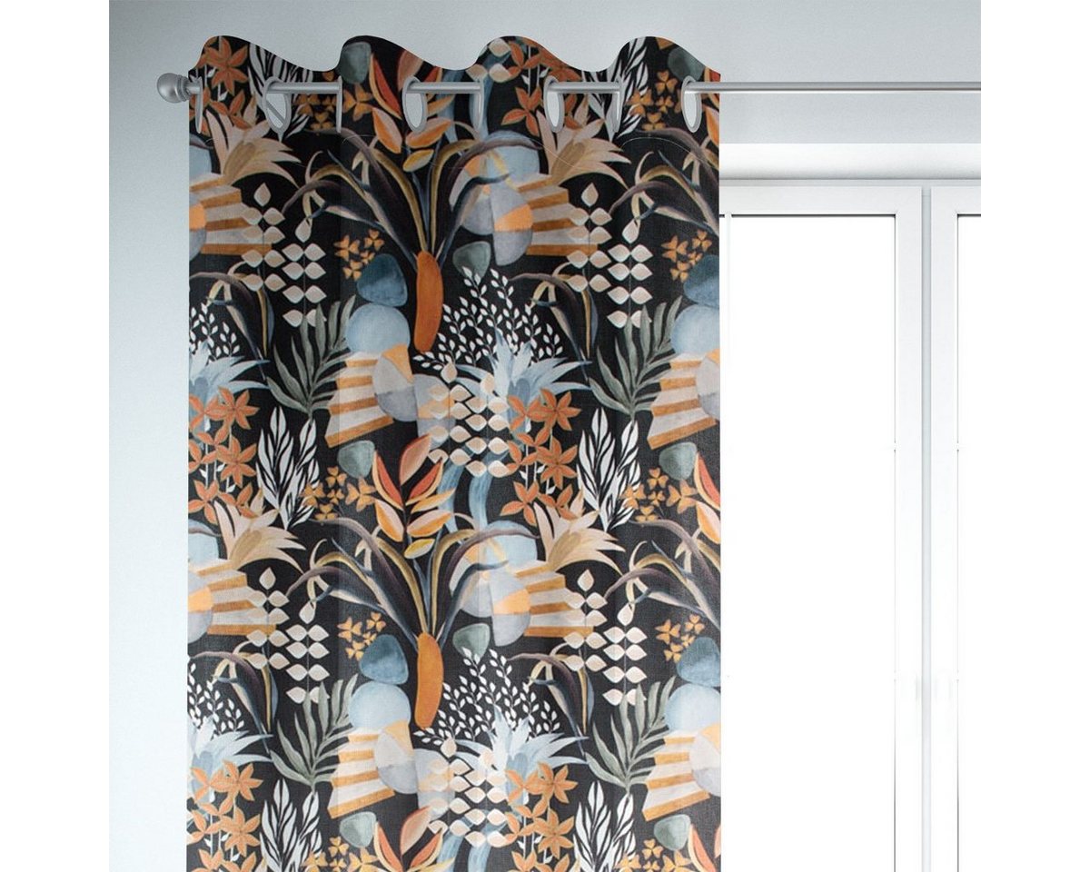 SCHÖNER LEBEN. Vorhang SCHÖNER LEBEN. Vorhang Velvet Digitaldr. Art Deco Blätter Formen schw, Ösen, blickdicht, Samt, handmade SCHÖNER LEBEN. Vorhang SCHÖNER LEBEN. Vorhang Velvet Digitaldr. Art Deco Blätter Formen schw, Ösen, blickdicht, Samt, handmade von SCHÖNER LEBEN.
