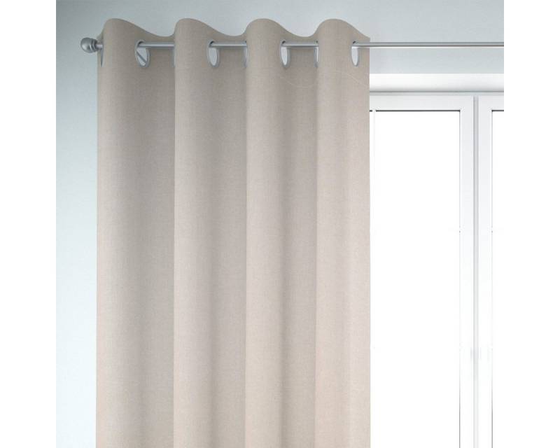 SCHÖNER LEBEN. Vorhang Thermovorhang Verdunkelung beige 245cm oder WL von SCHÖNER LEBEN., Ösen, abdunkelnd, Polyester, handmade von SCHÖNER LEBEN.