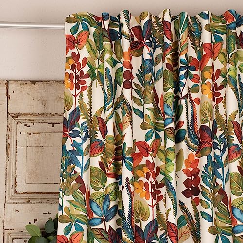 SCHÖNER LEBEN. Vorhang Tonga Spice Exotik Blätter Pflanzen bunt 245cm, Gardinen Aufhängung:Smok-Schlaufenband SCHÖNER LEBEN. Vorhang Tonga Spice Exotik Blätter Pflanzen bunt 245cm, Gardinen Aufhängung:Smok-Schlaufenband von SCHÖNER LEBEN.
