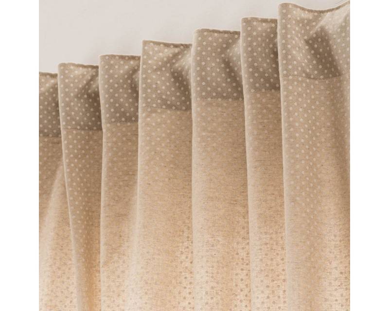 SCHÖNER LEBEN. Vorhang Vorhang Basic Dot Pünktchen natur weiß 245cm von SCHÖNER LEBEN., Smokband, blickdicht, Baumwolle, handmade von SCHÖNER LEBEN.