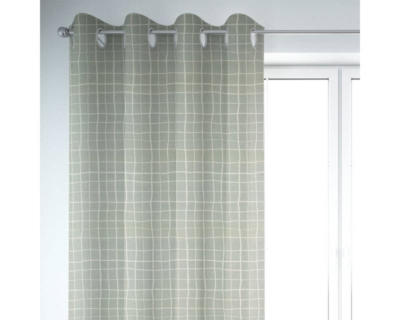 SCHÖNER LEBEN. Vorhang Vorhang Marloes5 Gitter Karo grau weiß 245cm oder WL SCHÖNER LEBEN., Ösen, blickdicht, Baumwolle, Digitaldruck SCHÖNER LEBEN. Vorhang Vorhang Marloes5 Gitter Karo grau weiß 245cm oder WL SCHÖNER LEBEN., Ösen, blickdicht, Baumwolle, Digitaldruck von SCHÖNER LEBEN.