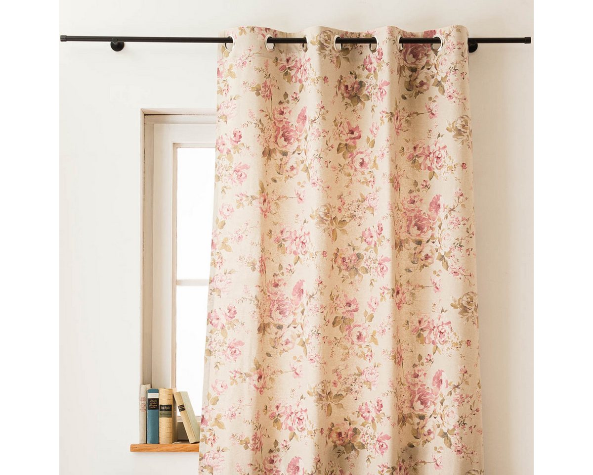 SCHÖNER LEBEN. Vorhang Vorhang Ösen Classic Painted Rose natur Ösen 245cm von SCHÖNER LEBEN., Ösen, blickdicht, Baumwolle, handmade SCHÖNER LEBEN. Vorhang Vorhang Ösen Classic Painted Rose natur Ösen 245cm von SCHÖNER LEBEN., Ösen, blickdicht, Baumwolle, handmade von SCHÖNER LEBEN.