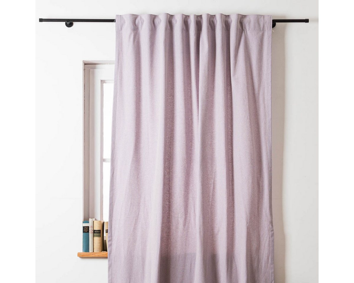 SCHÖNER LEBEN. Vorhang Vorhang Smok-Schlaufe Streifen lila beige 245cm von SCHÖNER LEBEN., Smokband, blickdicht, handmade SCHÖNER LEBEN. Vorhang Vorhang Smok-Schlaufe Streifen lila beige 245cm von SCHÖNER LEBEN., Smokband, blickdicht, handmade von SCHÖNER LEBEN.