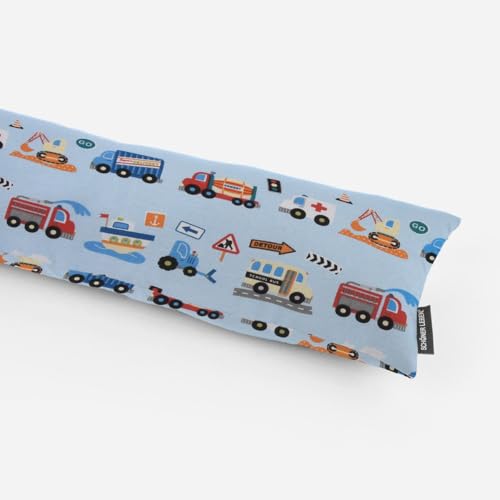 SCHÖNER LEBEN. Zugluftstopper Bagger Krankenwagen Auto Zug hellblau bu, Auswahl:80cm Länge von SCHÖNER LEBEN.