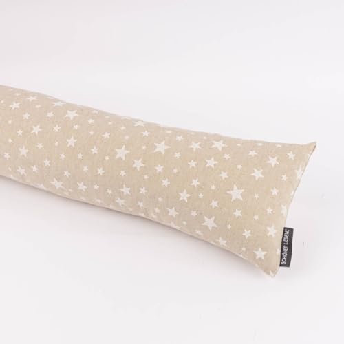 SCHÖNER LEBEN. Zugluftstopper Basic Star Sterne im Leinenlook Natur weiß div Größen, Auswahl:110cm Länge SCHÖNER LEBEN. Zugluftstopper Basic Star Sterne im Leinenlook Natur weiß div Größen, Auswahl:110cm Länge von SCHÖNER LEBEN.