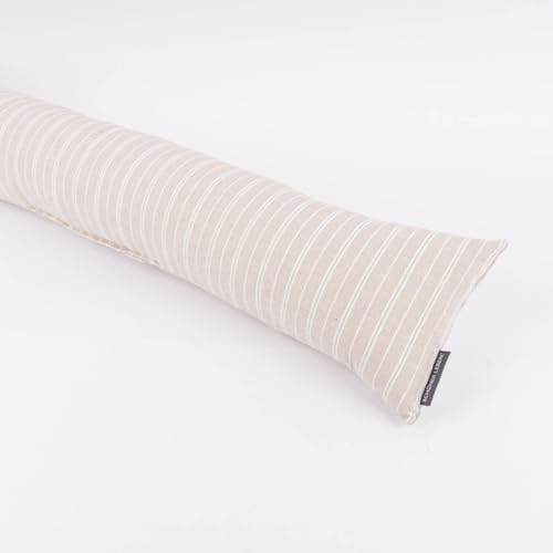 SCHÖNER LEBEN. Zugluftstopper Basic Stripe Natur weiß div. Größen, Auswahl:130cm Länge von SCHÖNER LEBEN.