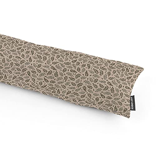 SCHÖNER LEBEN. Zugluftstopper Leaf Scandi Mini-Blätter Natur grün, Auswahl:80cm Länge von SCHÖNER LEBEN.