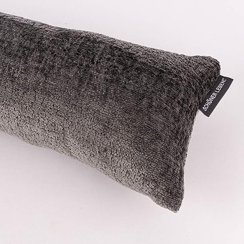 SCHÖNER LEBEN. Zugluftstopper Soft Teddy Deluxe grau div. Größen, Auswahl:120cm Länge von SCHÖNER LEBEN.