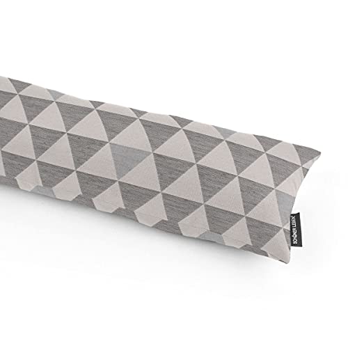SCHÖNER LEBEN. Zugluftstopper Triangel Retro Scandi grau Hellbeige, Auswahl:100cm Länge von SCHÖNER LEBEN.