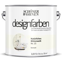 SCHÖNER WOHNEN FARBE Dispersionsfarbe »Designfarbe«, Natürliches Blütenweiß, 2,5L - weiss von SCHÖNER WOHNEN FARBE