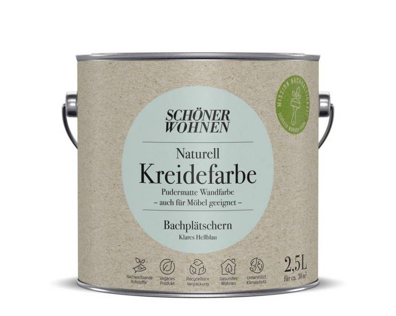 SCHÖNER WOHNEN FARBE Wand- und Deckenfarbe Bachplätschern, Wasserdampfdurchlässig, konservierungsmittelfrei von SCHÖNER WOHNEN FARBE