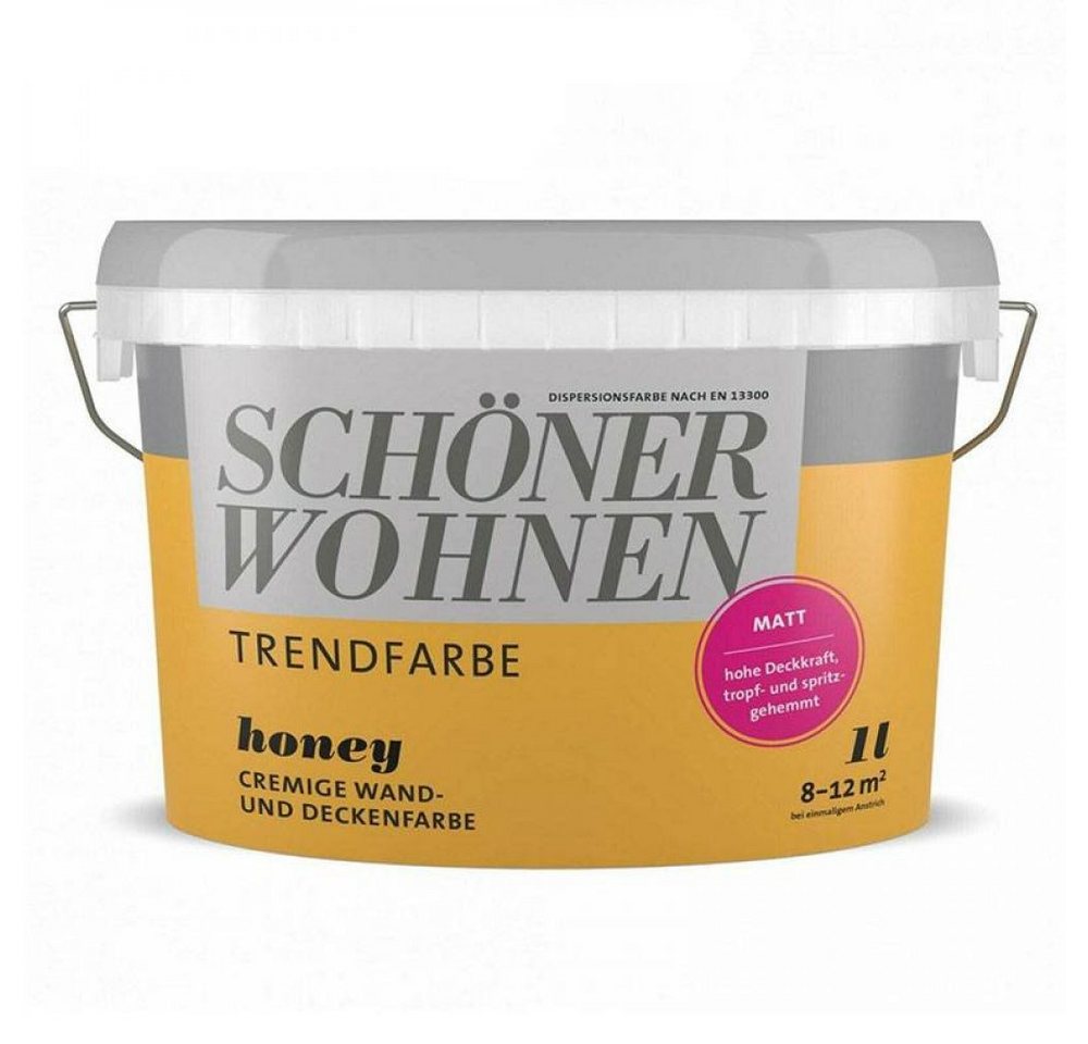 SCHÖNER WOHNEN FARBE Wandfarbe SW Trend Wandfarbe matt 1,0L Honey 1519 von SCHÖNER WOHNEN FARBE