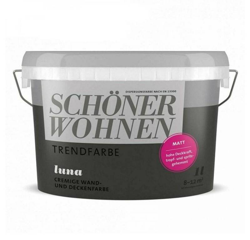 SCHÖNER WOHNEN FARBE Wandfarbe SW Trend Wandfarbe matt 1,0L Luna 7502 von SCHÖNER WOHNEN FARBE