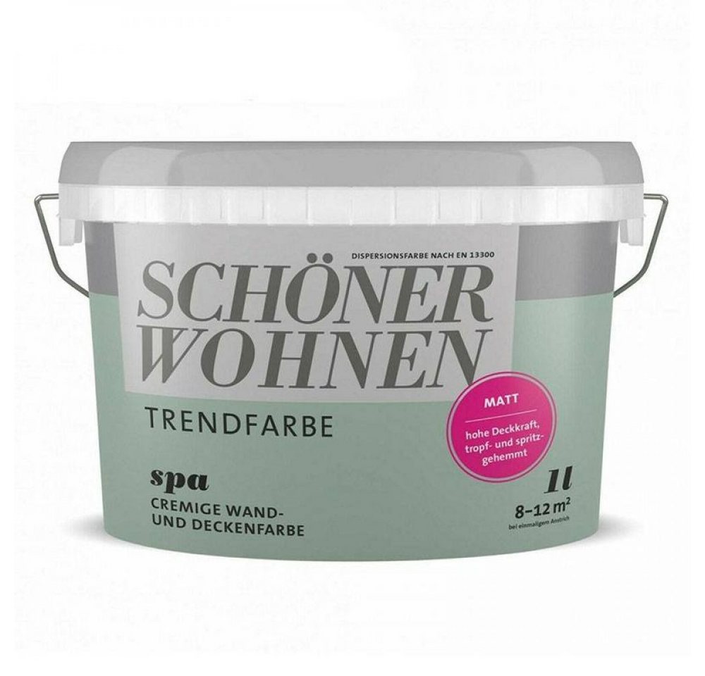 SCHÖNER WOHNEN FARBE Wandfarbe SW Trend Wandfarbe matt 1,0L Spa 6507 von SCHÖNER WOHNEN FARBE