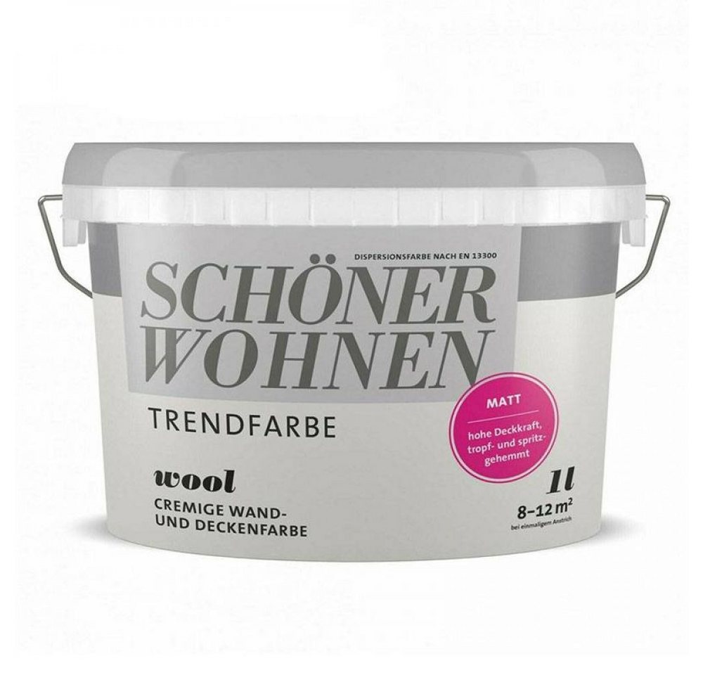 SCHÖNER WOHNEN FARBE Wandfarbe SW Trend Wandfarbe matt 1,0L Wool 9517 von SCHÖNER WOHNEN FARBE