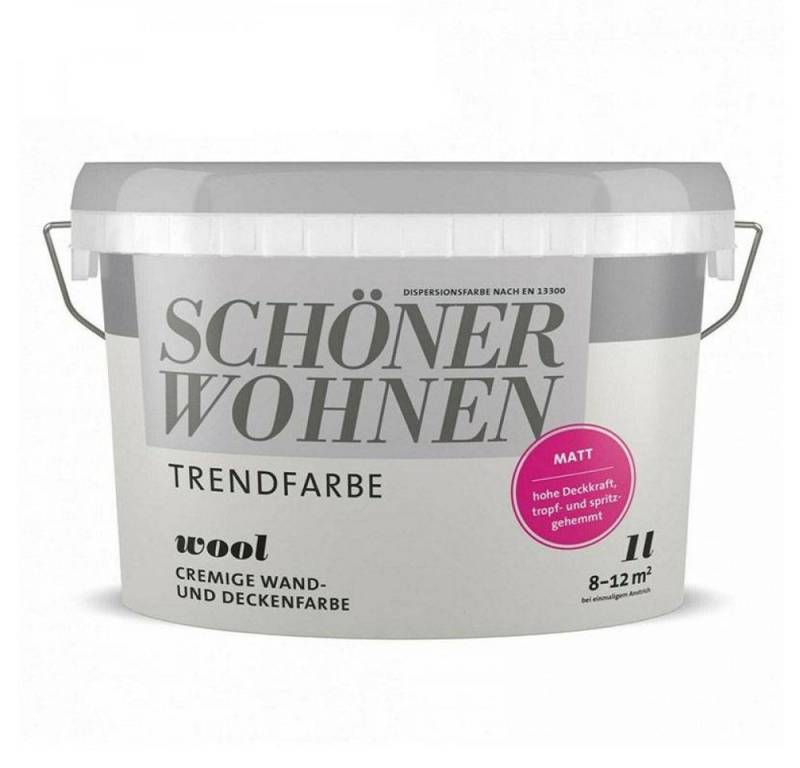 SCHÖNER WOHNEN FARBE Wandfarbe SW Trend Wandfarbe matt 1,0L Wool 9517 von SCHÖNER WOHNEN FARBE