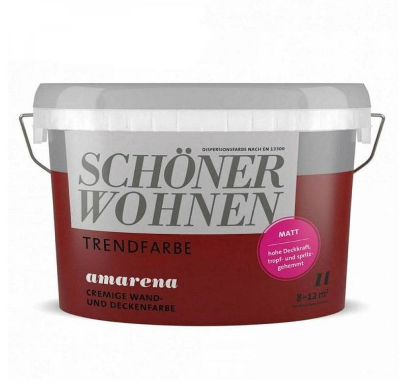 SCHÖNER WOHNEN FARBE Wandfarbe SW Trend Wandfarbe matt 1,0L amarena 3511 von SCHÖNER WOHNEN FARBE