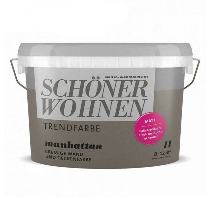 SCHÖNER WOHNEN FARBE Wandfarbe SW Trend Wandfarbe matt 1,0L manhattan 7513 von SCHÖNER WOHNEN FARBE