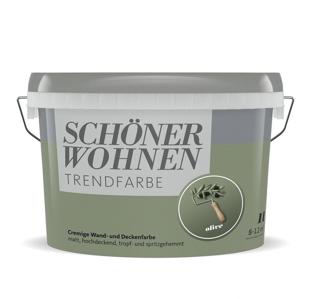 SCHÖNER WOHNEN FARBE Wandfarbe SW Trend Wandfarbe matt 1,0L olive 6573 von SCHÖNER WOHNEN FARBE