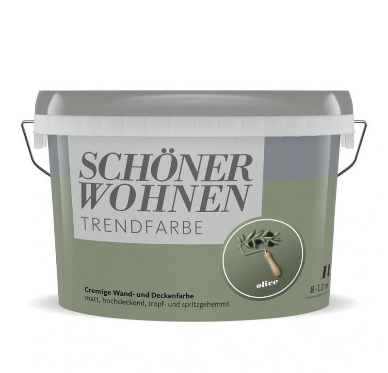 SCHÖNER WOHNEN FARBE Wandfarbe SW Trend Wandfarbe matt 1,0L olive 6573 von SCHÖNER WOHNEN FARBE