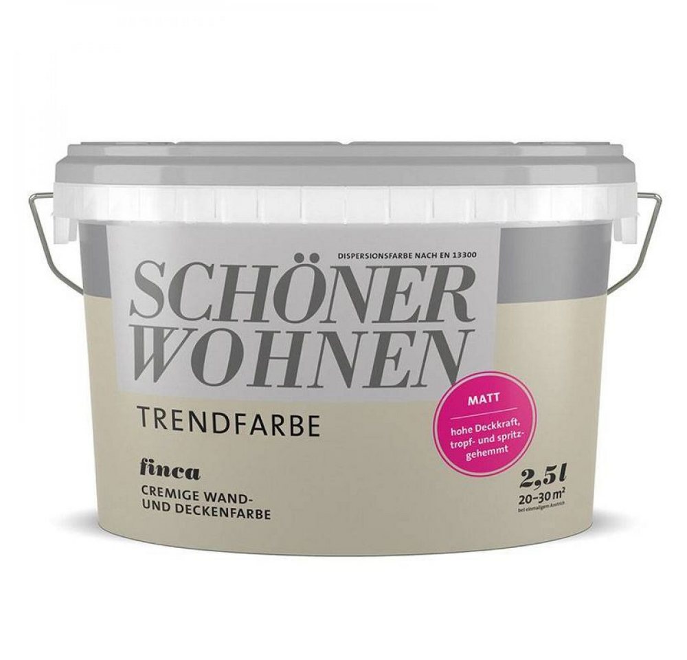 SCHÖNER WOHNEN FARBE Wandfarbe SW Trend Wandfarbe matt 2,5L Finca 1565 von SCHÖNER WOHNEN FARBE