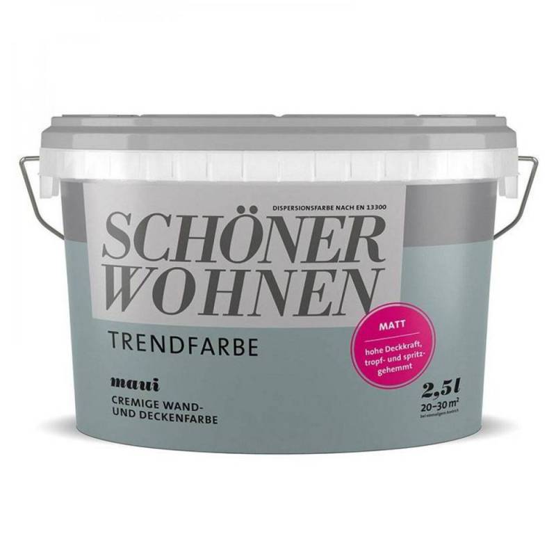 SCHÖNER WOHNEN FARBE Wandfarbe SW Trend Wandfarbe matt 2,5L Maui 6650 von SCHÖNER WOHNEN FARBE
