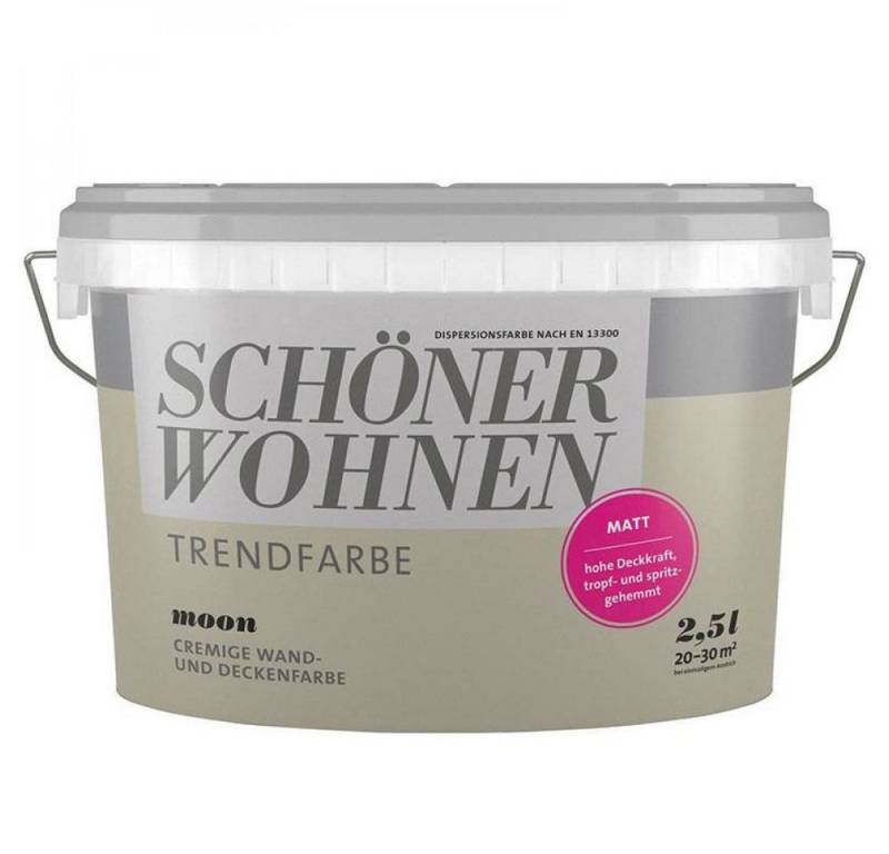 SCHÖNER WOHNEN FARBE Wandfarbe SW Trend Wandfarbe matt 2,5L Moon 7503 von SCHÖNER WOHNEN FARBE
