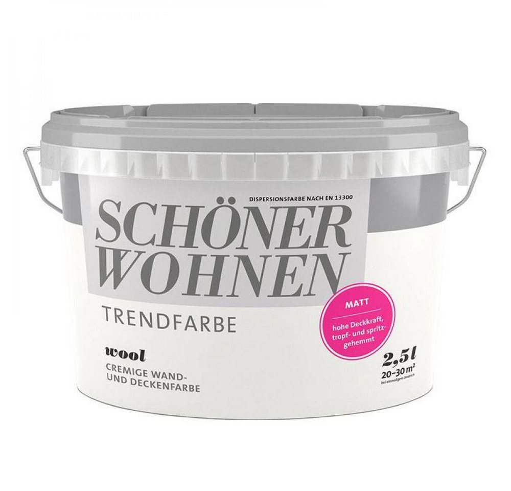 SCHÖNER WOHNEN FARBE Wandfarbe SW Trend Wandfarbe matt 2,5L Wool 9517 von SCHÖNER WOHNEN FARBE